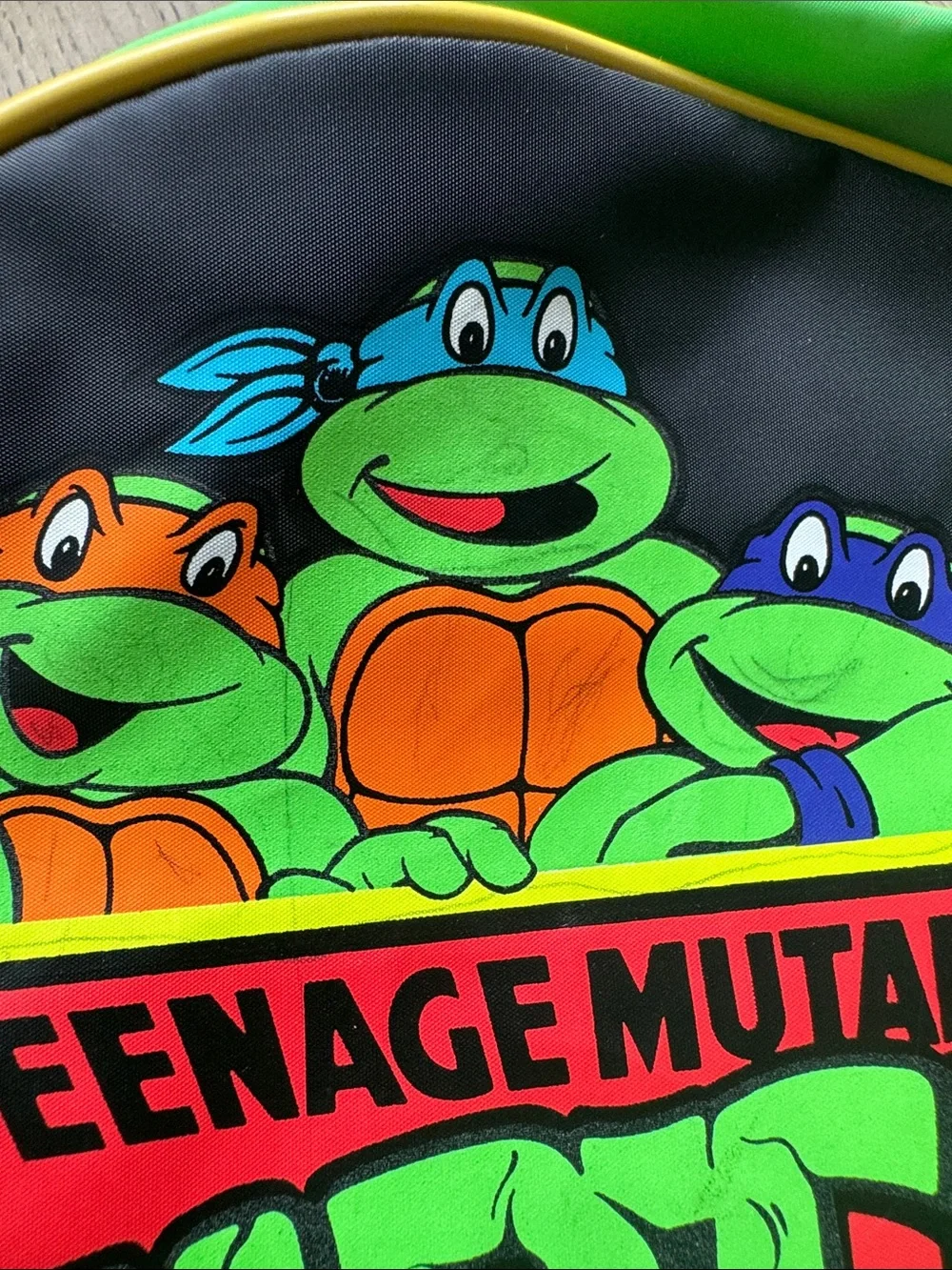 Vintage Teenage Mutant Ninja Turtles Backpack 1993 Turtles Mutations Green Black